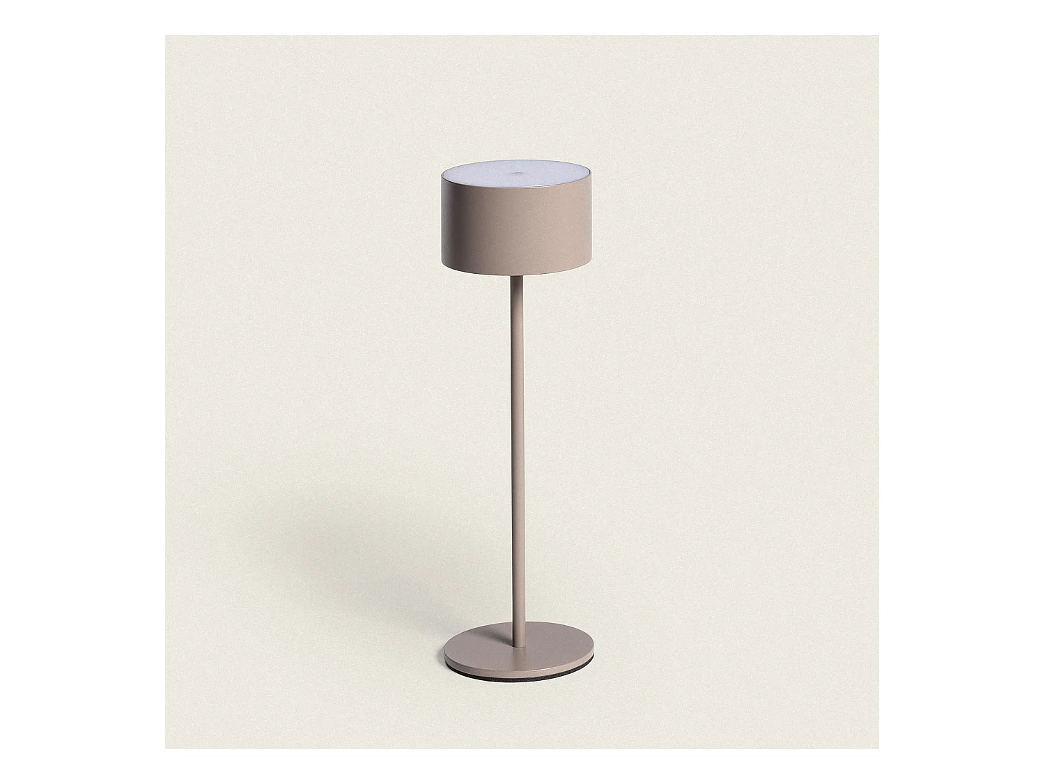 Lampe à Poser LED 2W Portable avec Batterie USB Rechargeable Mounka Round. Taupe
