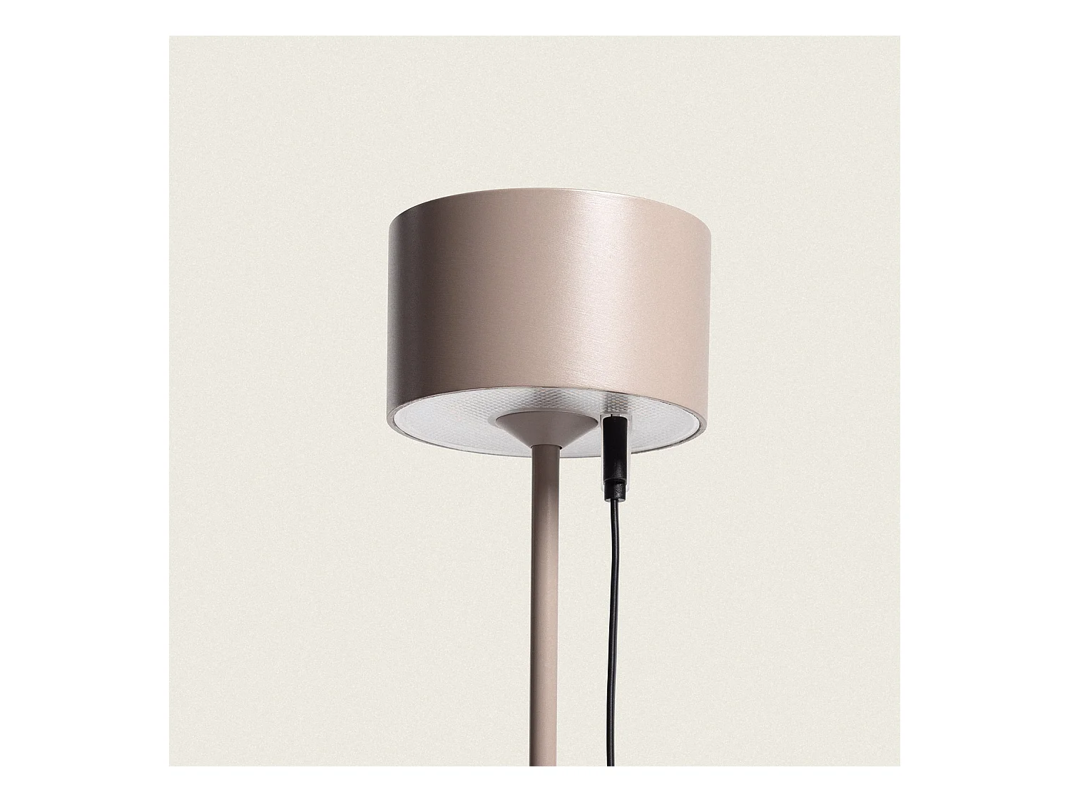 Lampe à Poser LED 2W Portable avec Batterie USB Rechargeable Mounka Round. Taupe