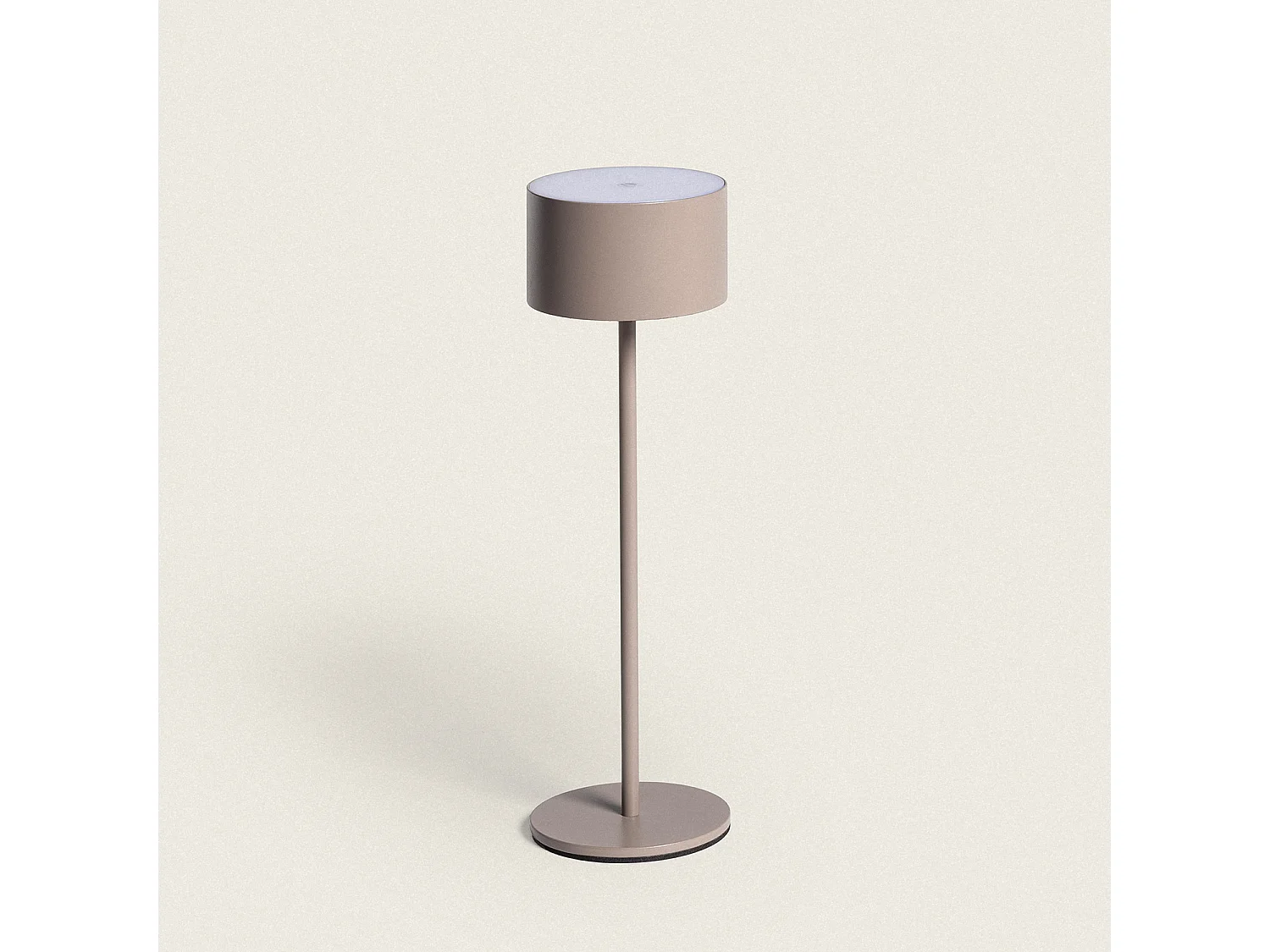 Lampe à Poser LED 2W Portable avec Batterie USB Rechargeable Mounka Round. Taupe