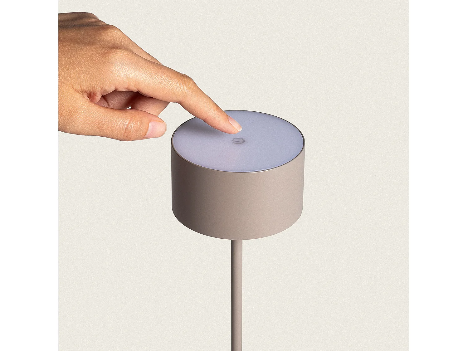 Lampada da Tavolo LED 2W Portatile con Batteria USB Ricaricabile Mounka Round Tortora