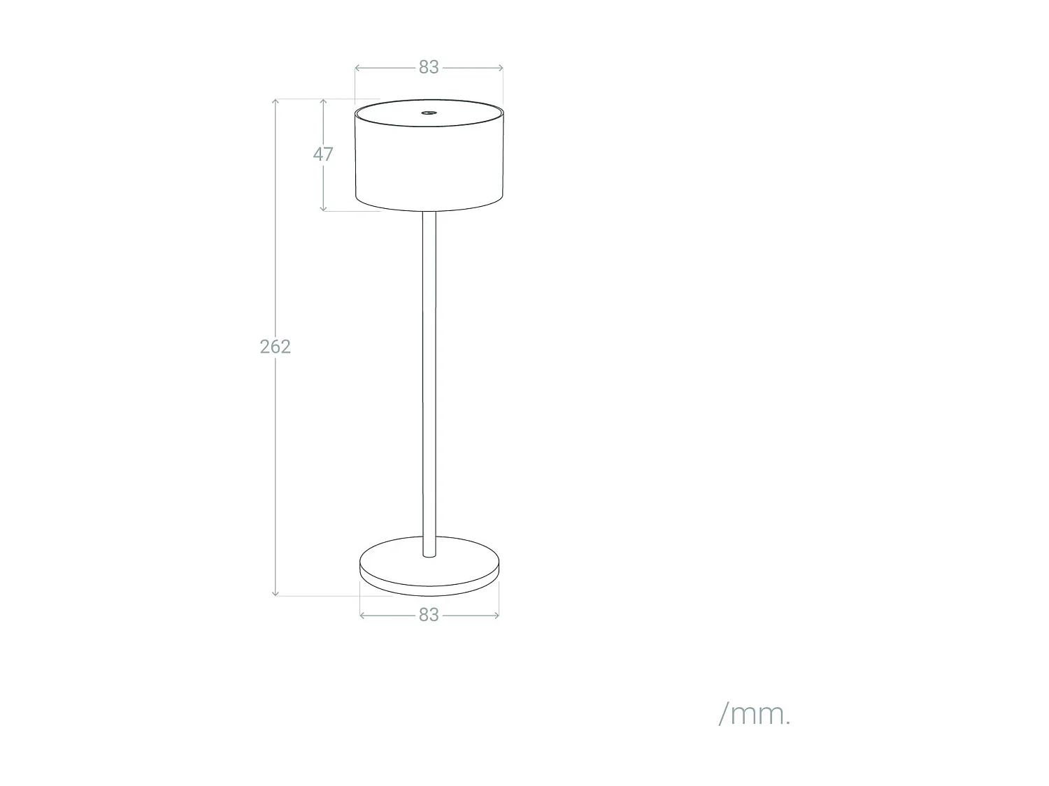 Lampada da Tavolo LED 2W Portatile con Batteria USB Ricaricabile Mounka Round Tortora