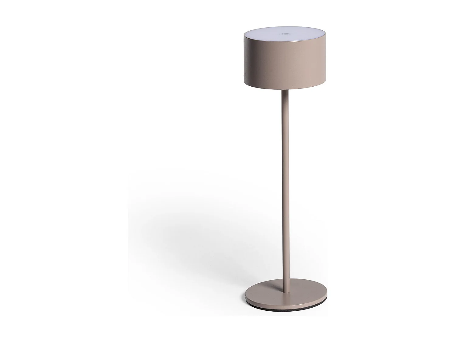 Lampada da Tavolo LED 2W Portatile con Batteria USB Ricaricabile Mounka Round Tortora