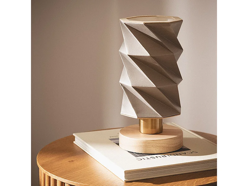 Lámpara de Mesa Madera Hiva Blanco