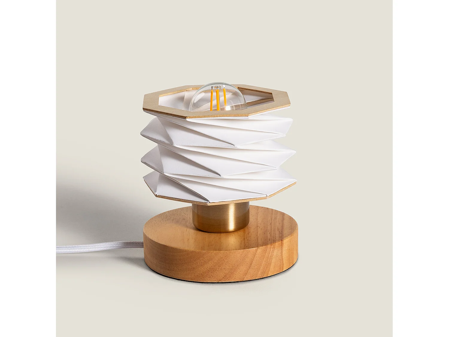 Lampe à Poser Bois Hiva Blanc