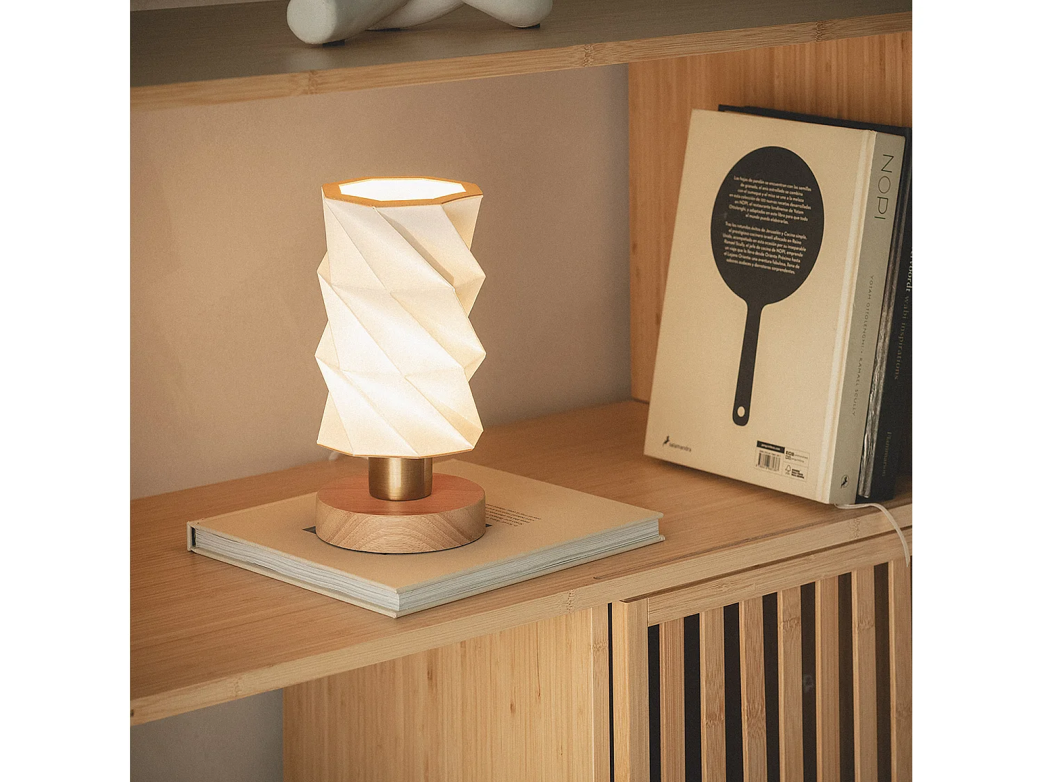 Lampe à Poser Bois Hiva Blanc