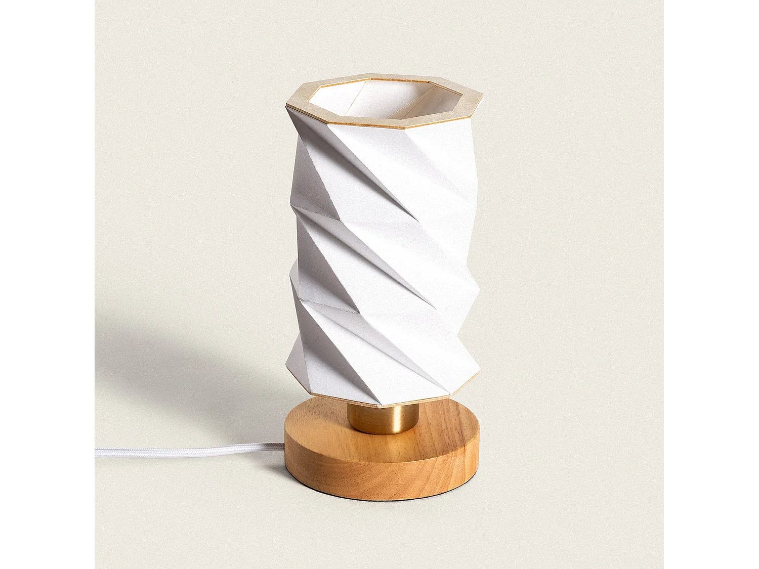 Lampe à Poser Bois Hiva Blanc