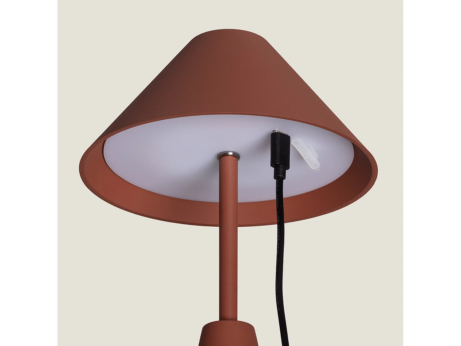 Lampe à Poser Métal LED 3W avec Batterie USB Rechargeable Chamle Brun