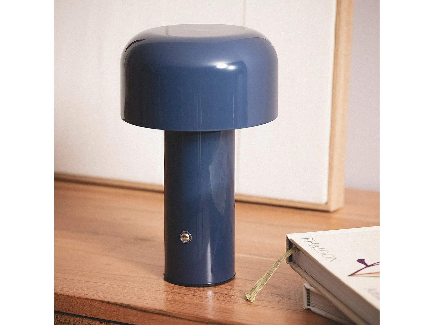Lampada da Tavolo LED 2W Portatile Metallo con Batteria USB Ricaricabile Zaipi Azzurro