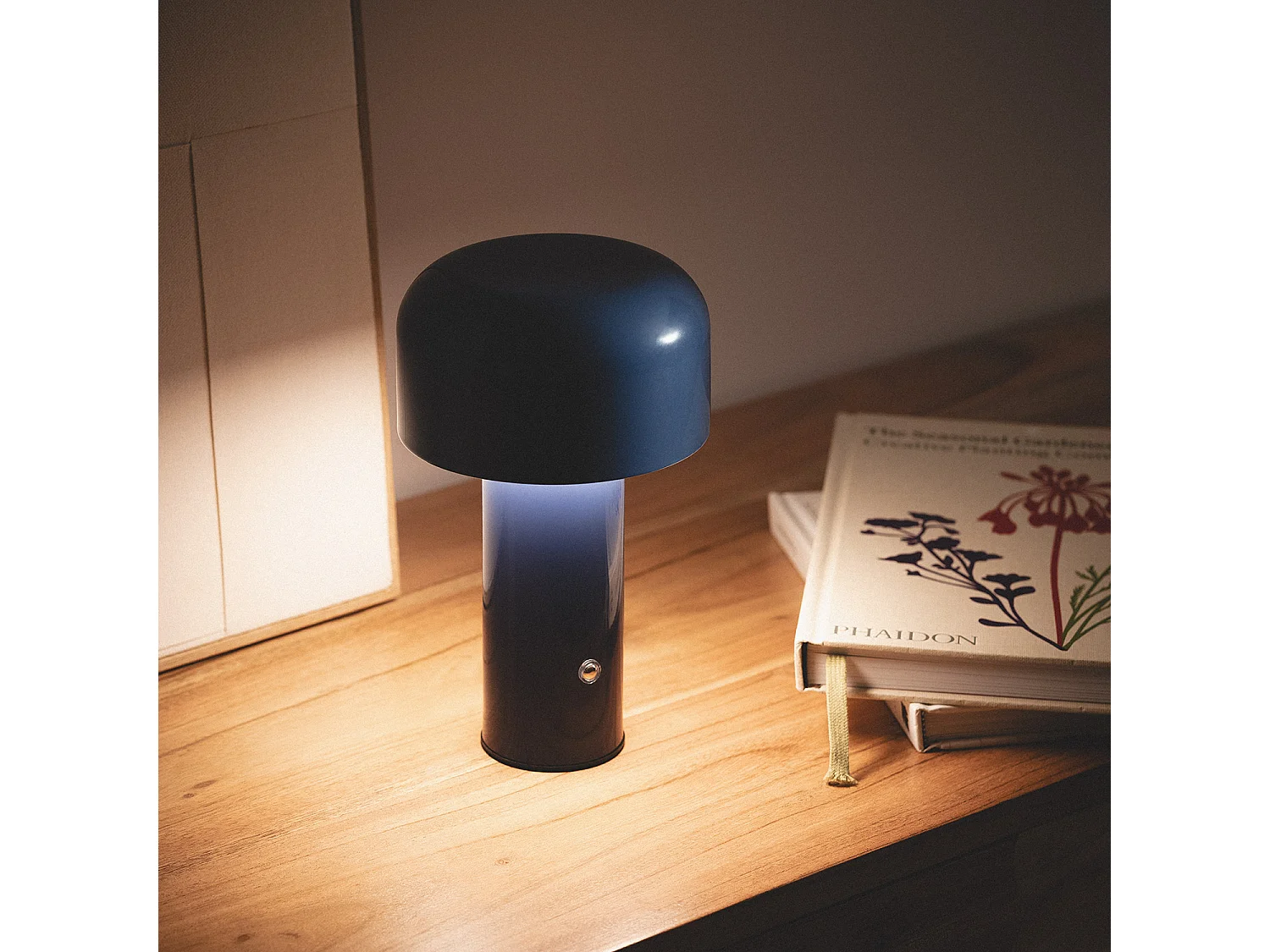 Lampada da Tavolo LED 2W Portatile Metallo con Batteria USB Ricaricabile Zaipi Azzurro