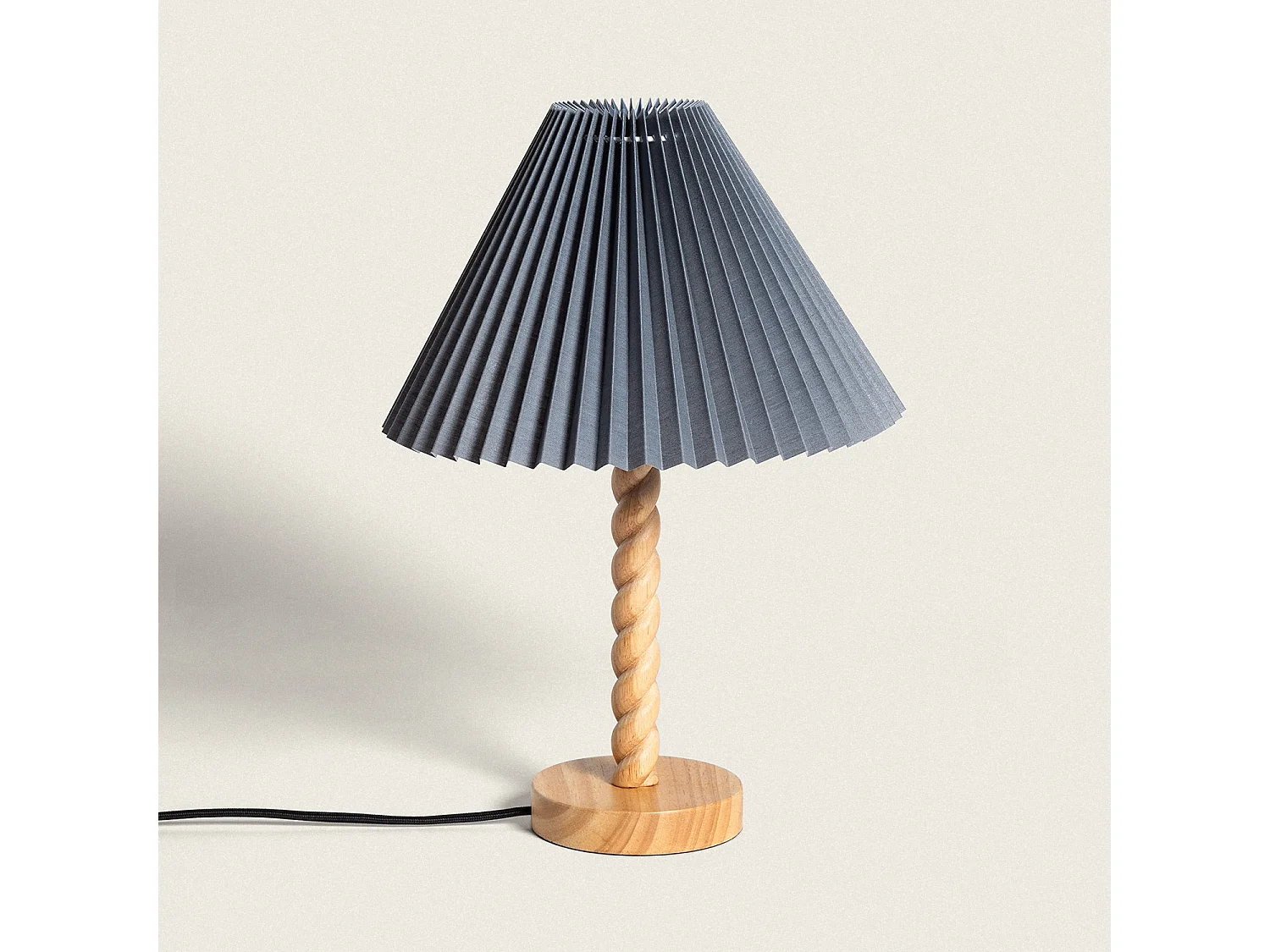 Lampada da Tavolo Legno Moorea Grigio