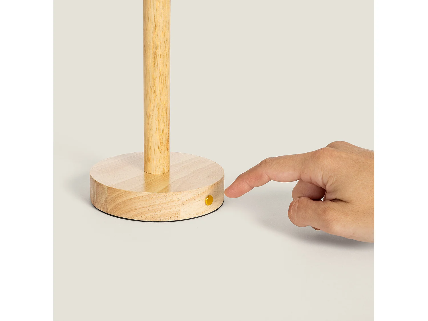 Lámpara de Mesa LED Portátil Madera con Batería USB Recargable Rowy Natural