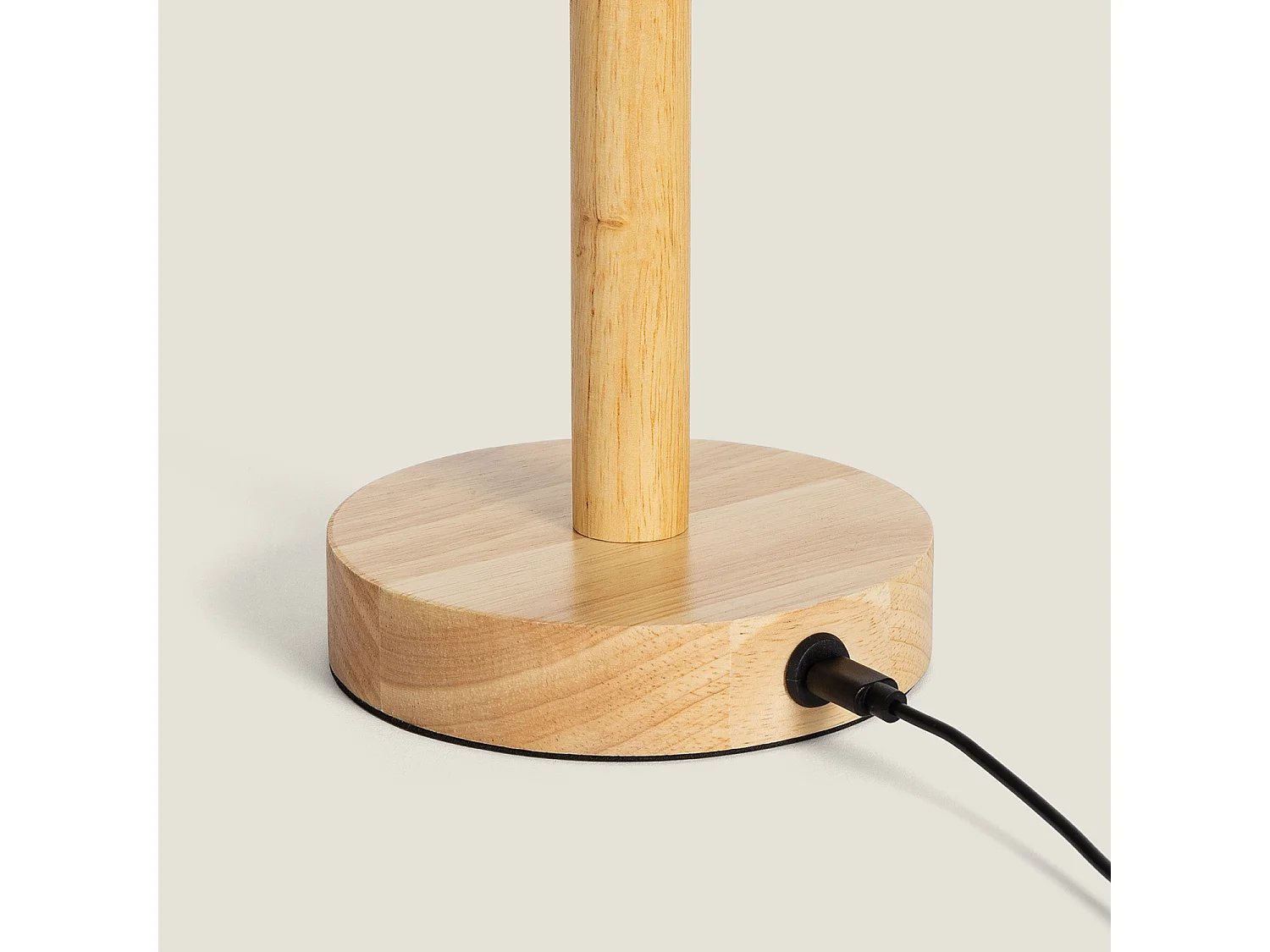 Lámpara de Mesa LED Portátil Madera con Batería USB Recargable Rowy Natural
