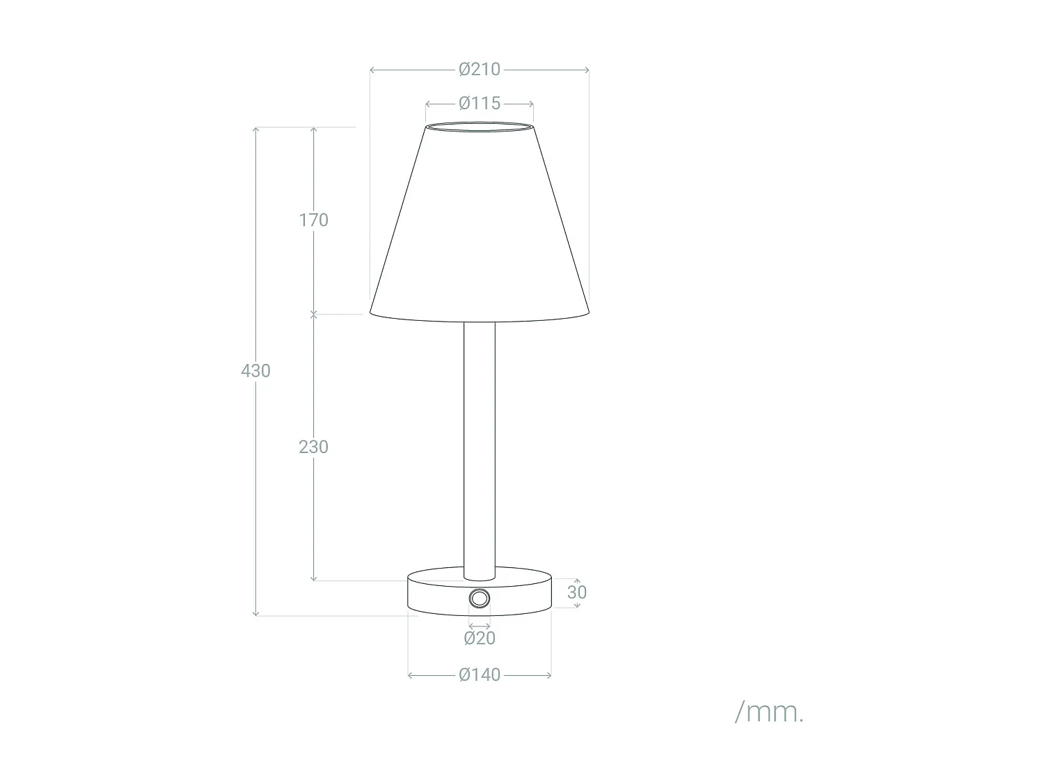 Lampe à Poser LED Bois 1W Portable avec Batterie USB Rechargeable Rowy Naturel