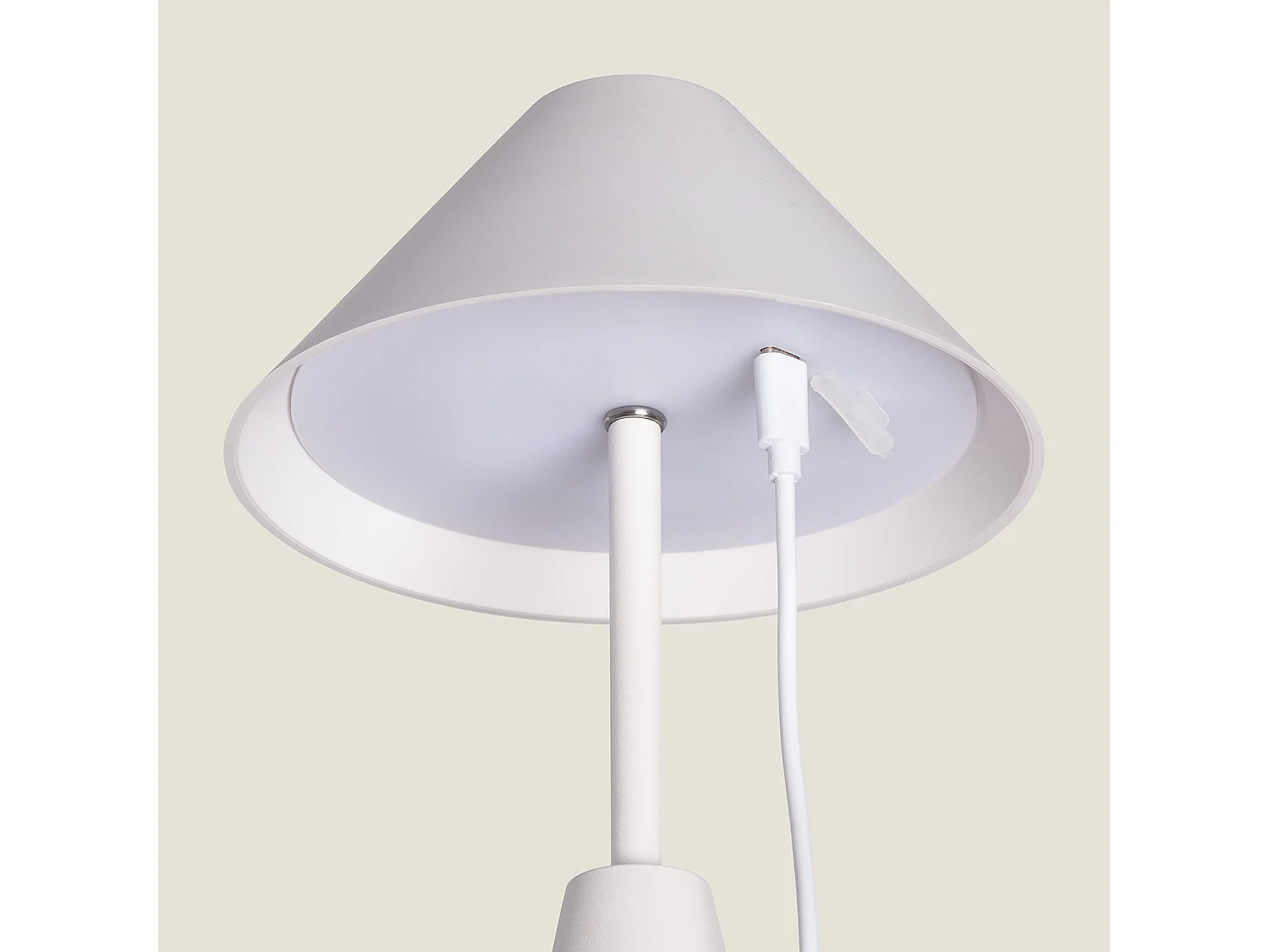 Lámpara de Mesa LED Portátil para Exterior Metal con Batería Recargable Chamle Blanco