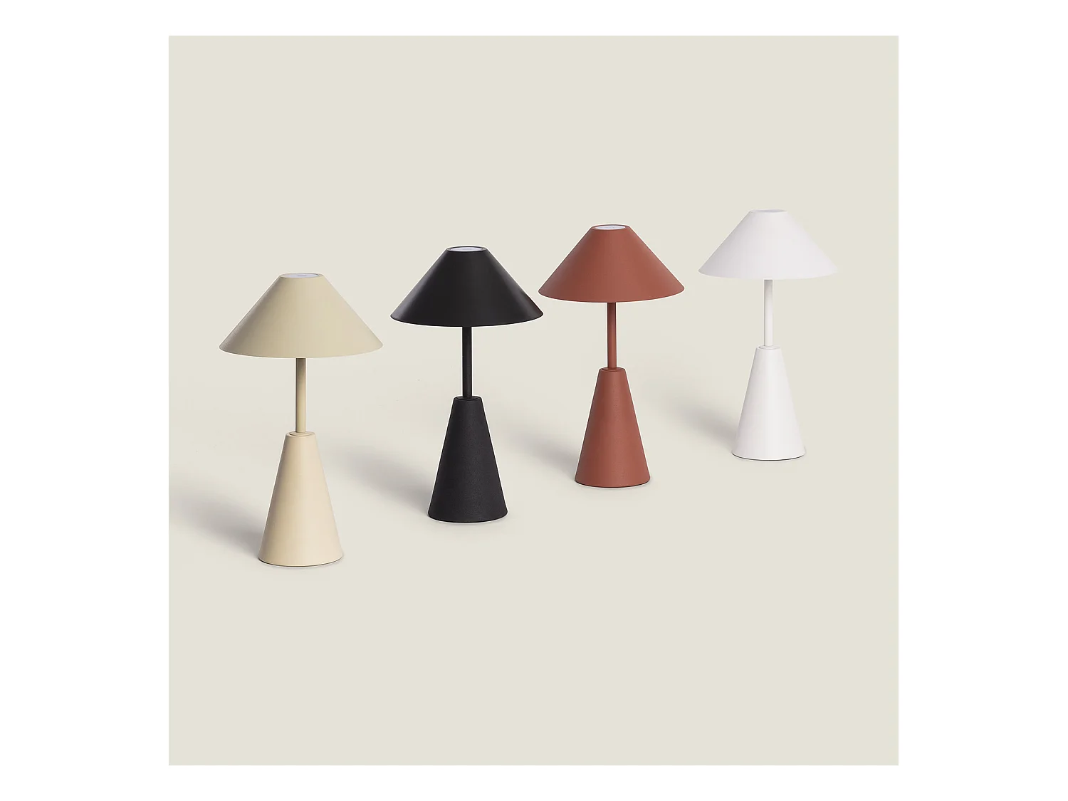 Lampe à Poser Métal LED 3W avec Batterie USB Rechargeable Chamle Blanc