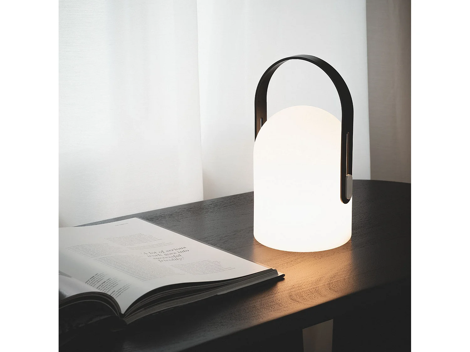 Lampada da Tavolo LED 3W Portatile con Batteria USB Ricaricabile Akira Nero