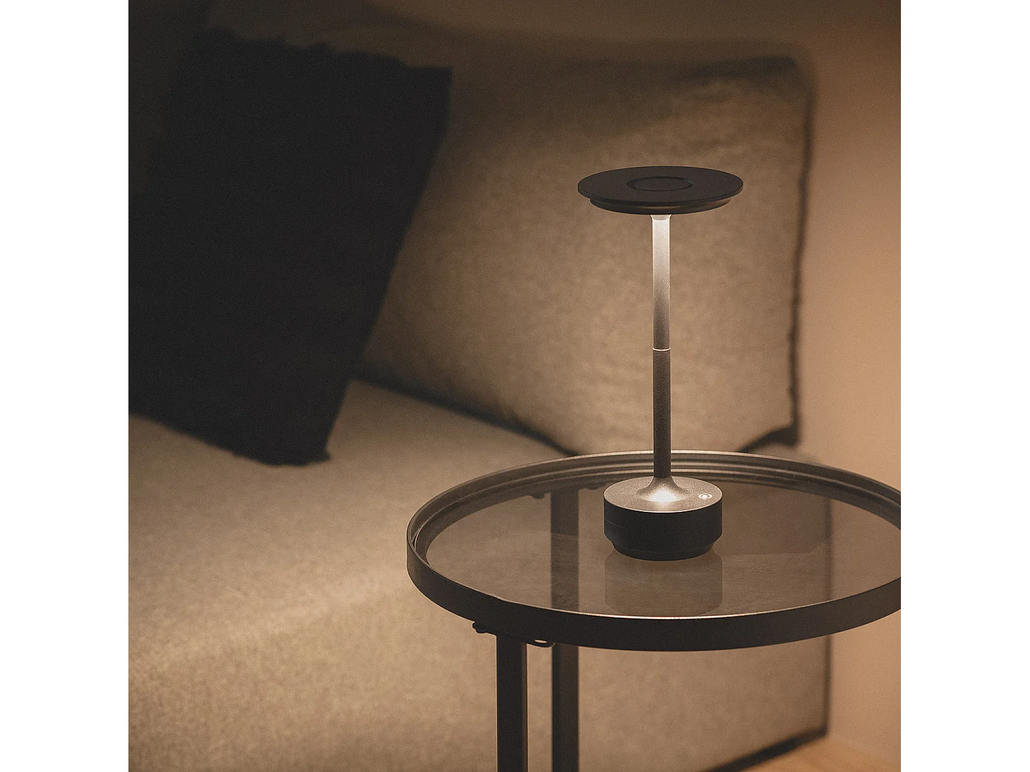 Lampe à Poser LED Portable avec Batterie USB Rechargeable Métal Astrid Noir