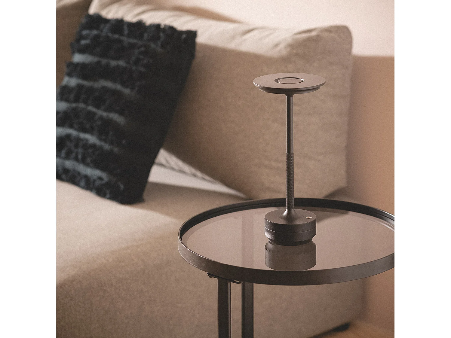 Lampe à Poser LED Portable avec Batterie USB Rechargeable Métal Astrid Noir