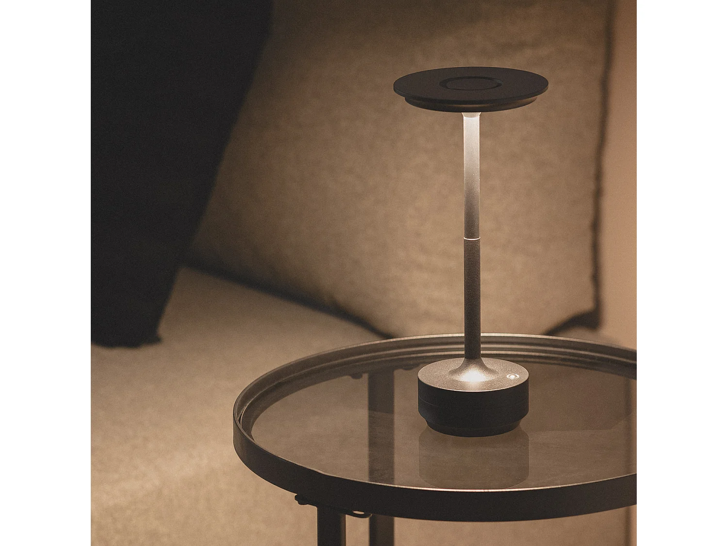Lampe à Poser LED Portable avec Batterie USB Rechargeable Métal Astrid Noir