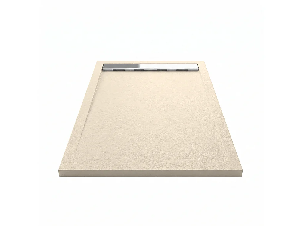 Plato de ducha pizarra RIBERA crema  70x150cm rejilla acero inox.