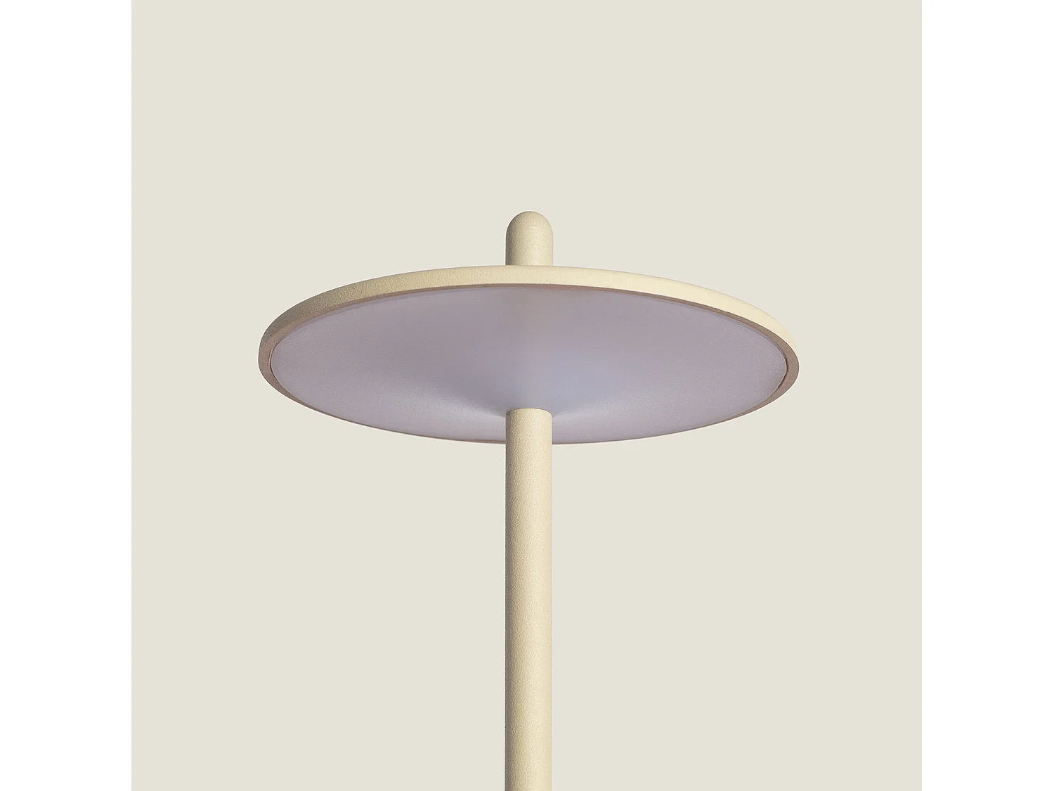 Lampe à Poser LED Portable Extérieure Métal avec Batterie Rechargeable Milevani Beige