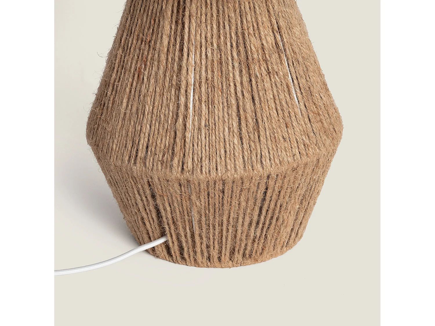 Lampada da Tavolo Corda Naturale e Lino Dione Beige Lino