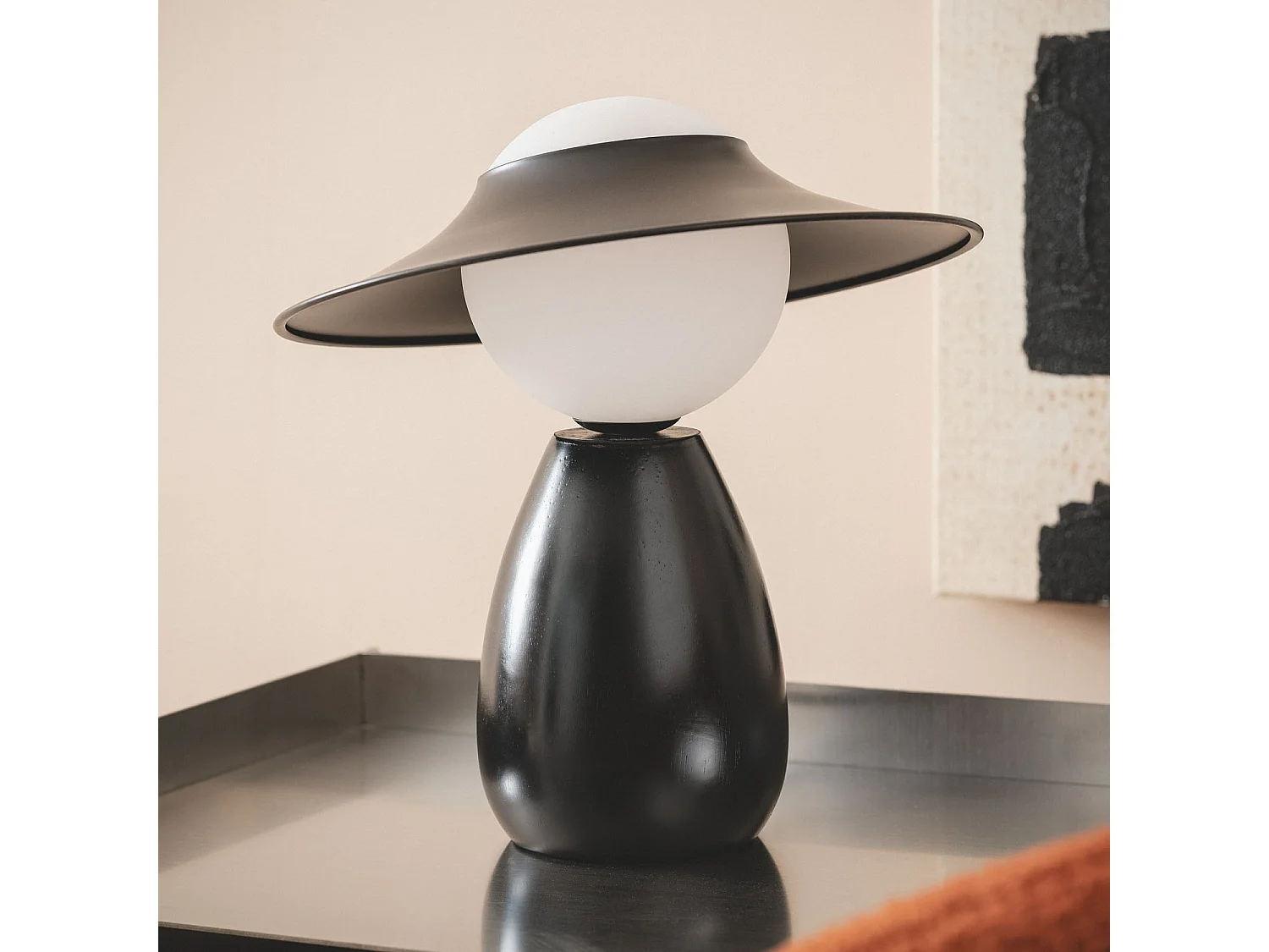 Lampe à Poser Bois Raisa Noir