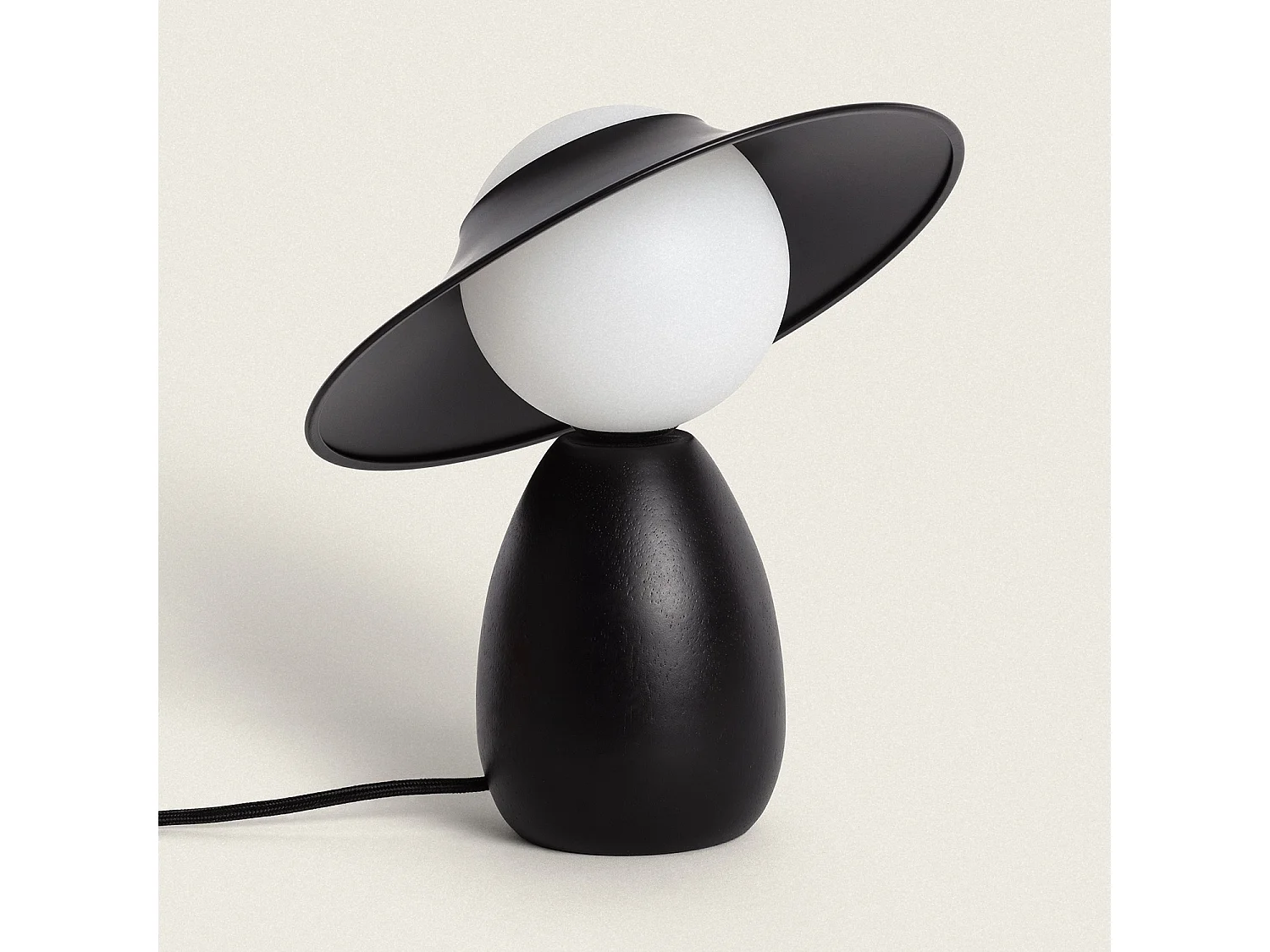 Lampe à Poser Bois Raisa Noir
