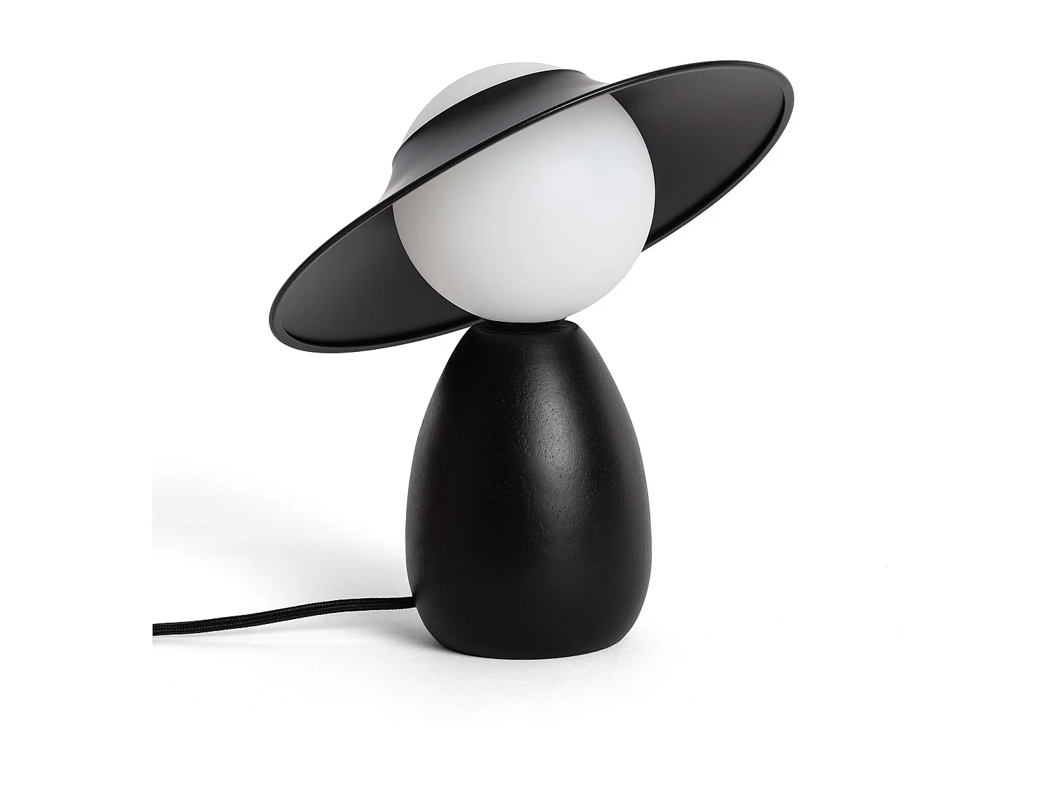 Lámpara de Mesa Madera Raisa Negro