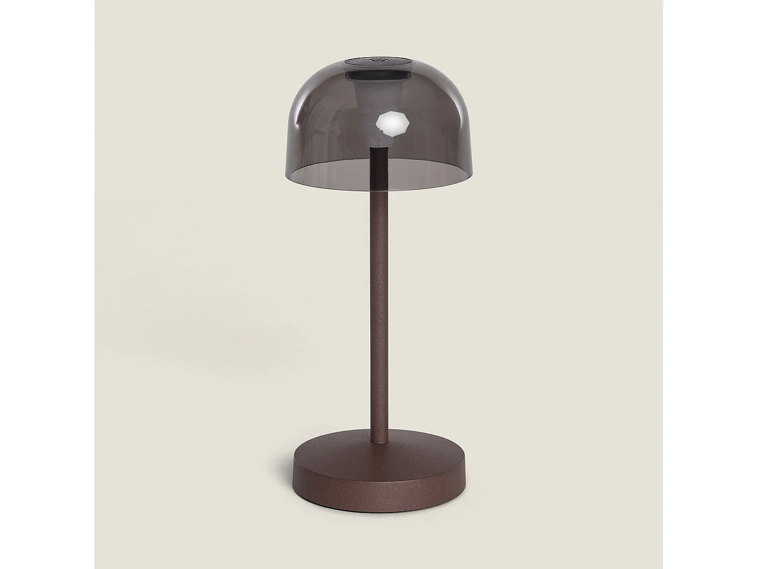 Lampe à Poser LED Portable pour Extérieur Métal avec Batterie Rechargeable Lendora Smoke Brun