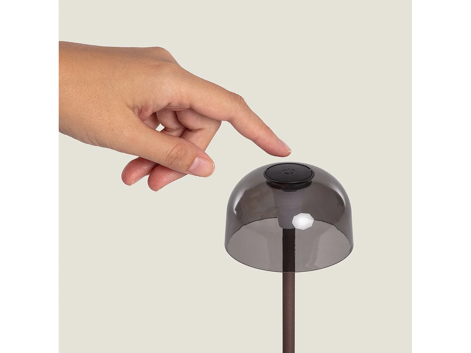 Lampe à Poser LED Portable pour Extérieur Métal avec Batterie Rechargeable Lendora Smoke Brun