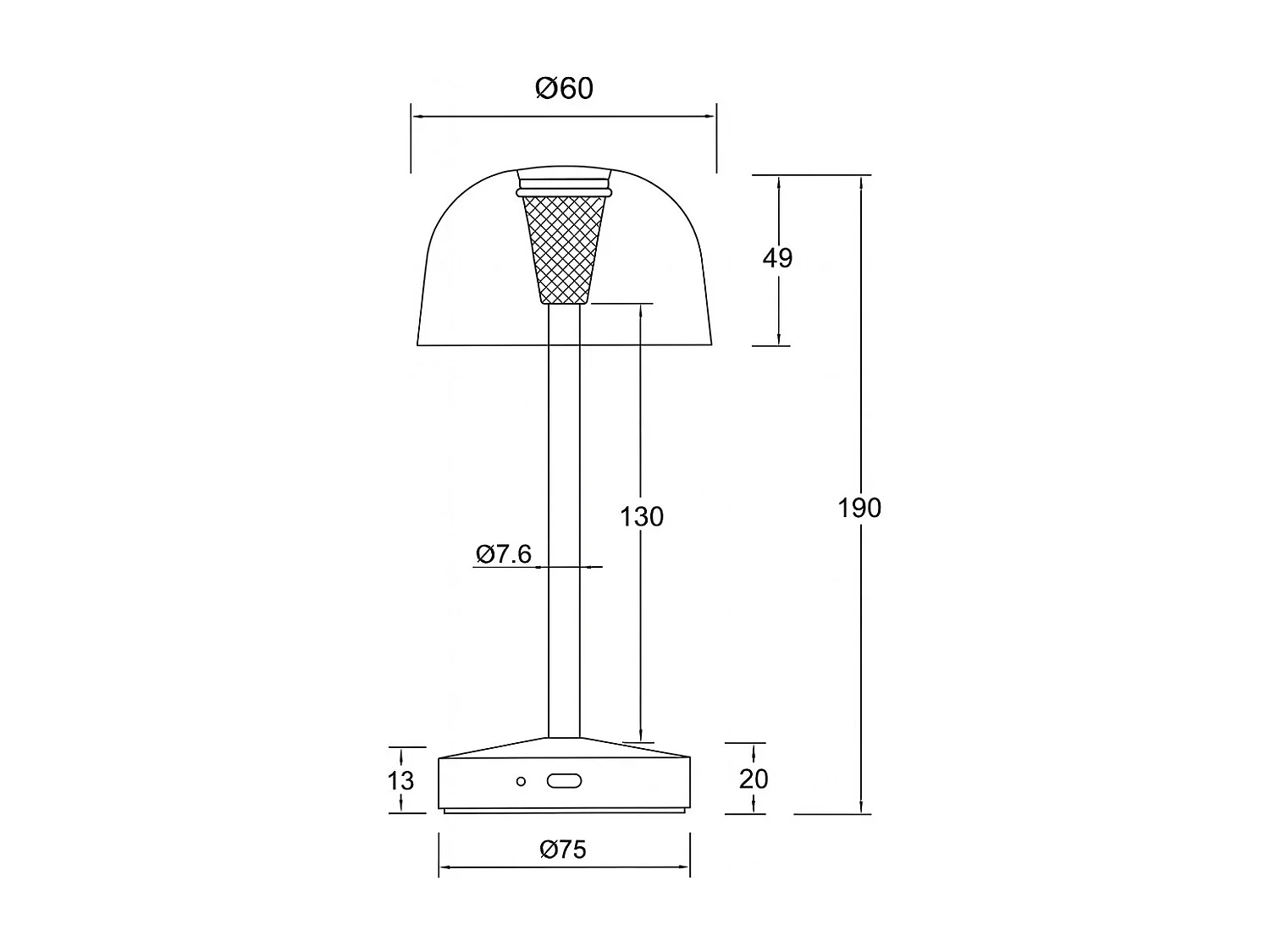 Lampe à Poser LED Portable pour Extérieur Métal avec Batterie Rechargeable Lendora Smoke Brun