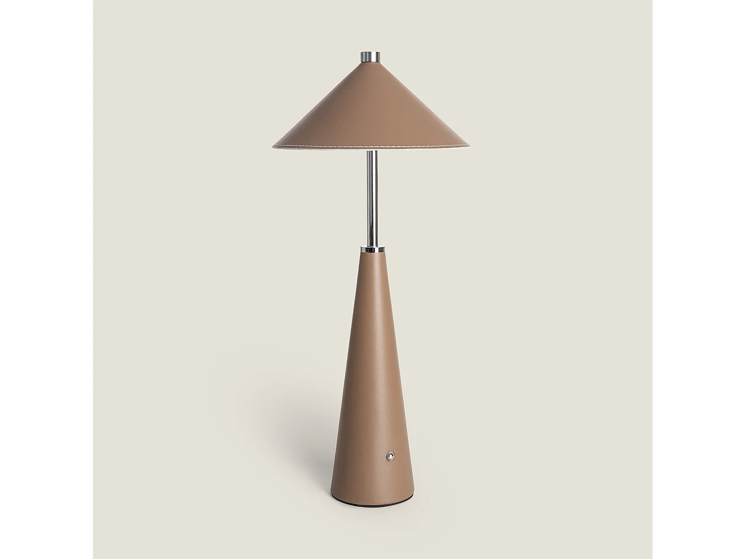 Lampe à Poser LED Portable Cuir et Métal avec Batterie USB Rechargeable Tyu Tule Brun