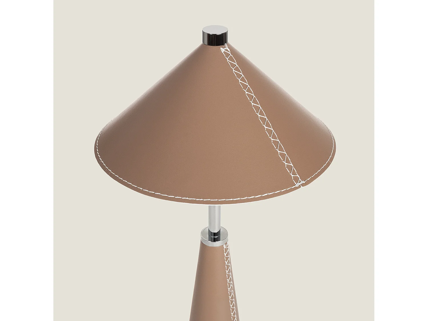 Lampe à Poser LED Portable Cuir et Métal avec Batterie USB Rechargeable Tyu Tule Brun