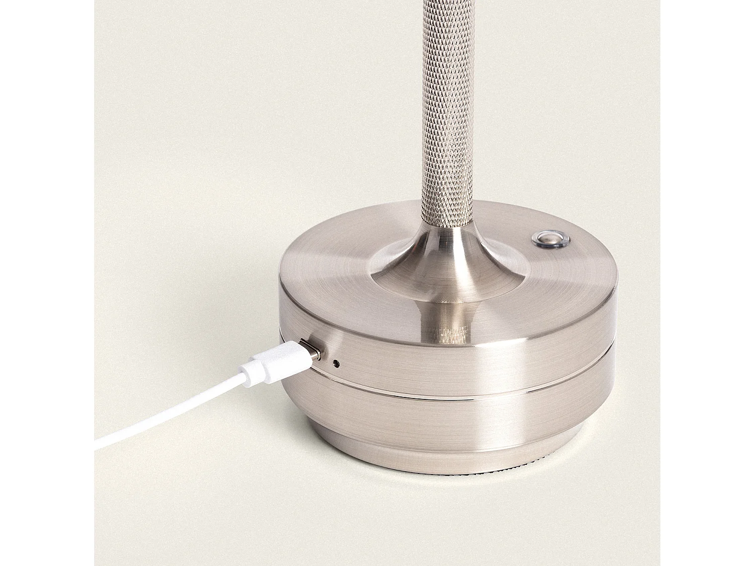 Lámpara de Mesa LED Portátil Metal con Batería USB Recargable Astrid Plateado