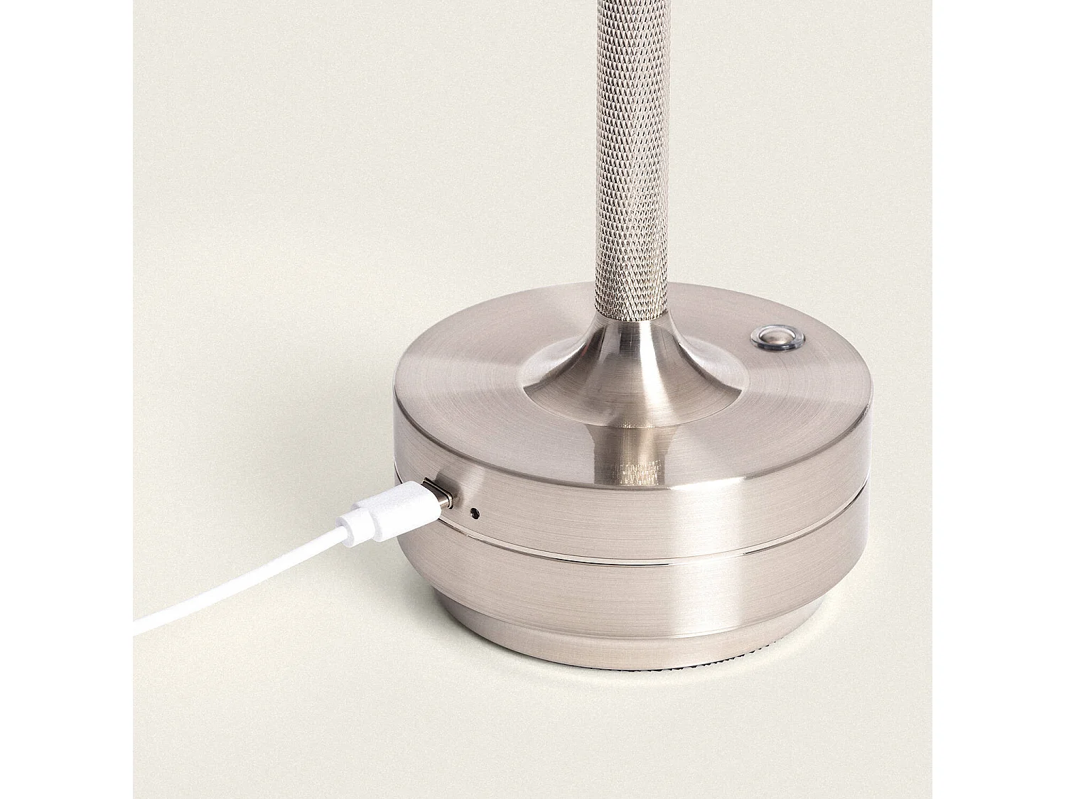 Lámpara de Mesa LED Portátil Metal con Batería USB Recargable Astrid Plateado
