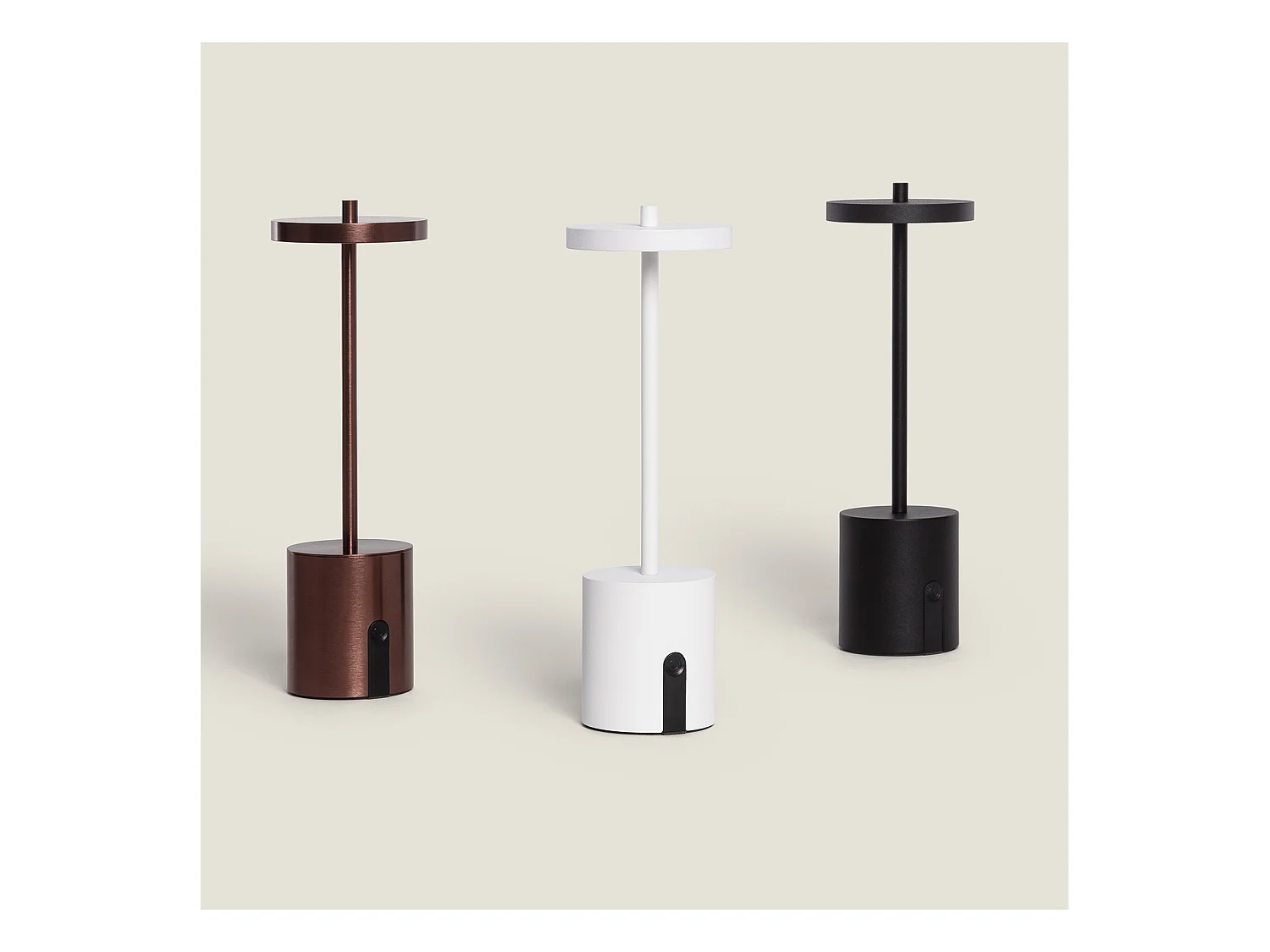 Lampe à Poser LED Portable Extérieure Métal avec Batterie Rechargeable Jawania Blanc