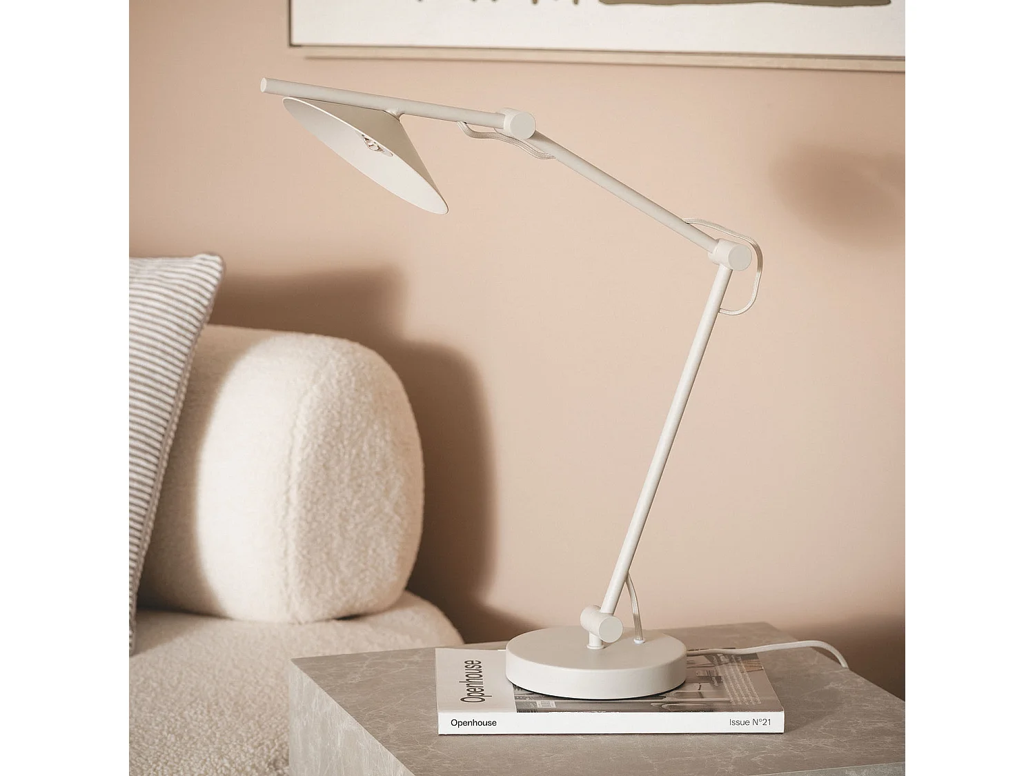 Lampe à Poser LED 8W Métal Evian Blanc cassé