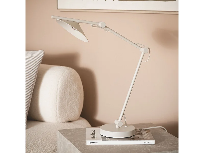 Lampe à Poser LED 8W Métal Evian Blanc cassé