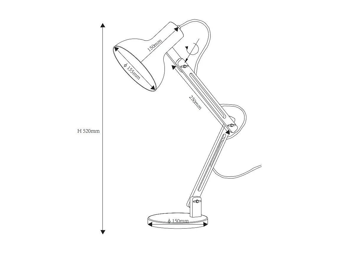 Lampada Flexo da Scrivania Metallo Gratoh Nero