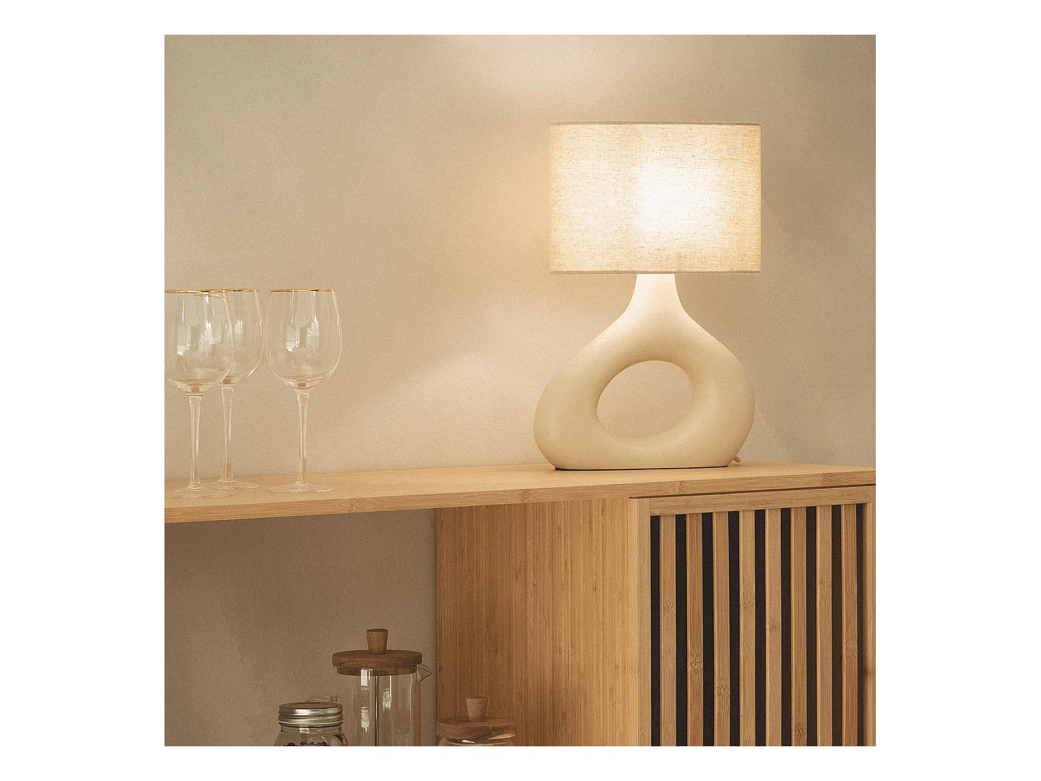 Lampe à Poser Résine et Tissu Cadence 430 mm