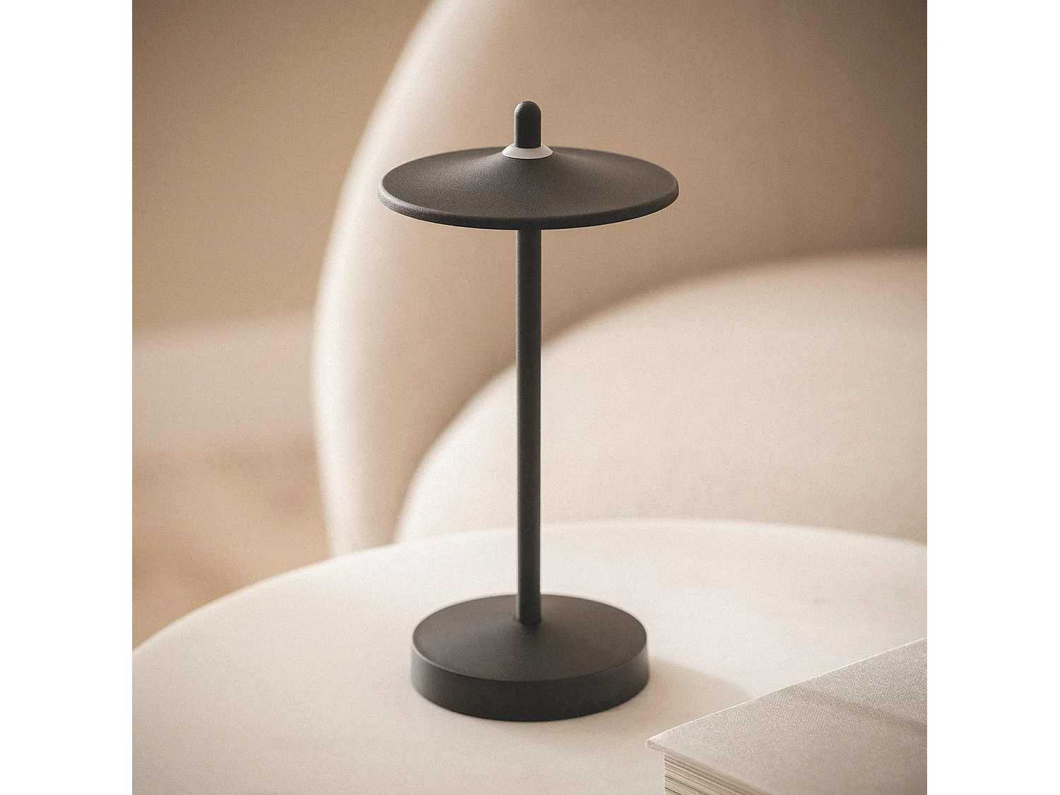 Lámpara de Mesa LED Portátil para Exterior Metal con Batería Recargable Milevani Negro