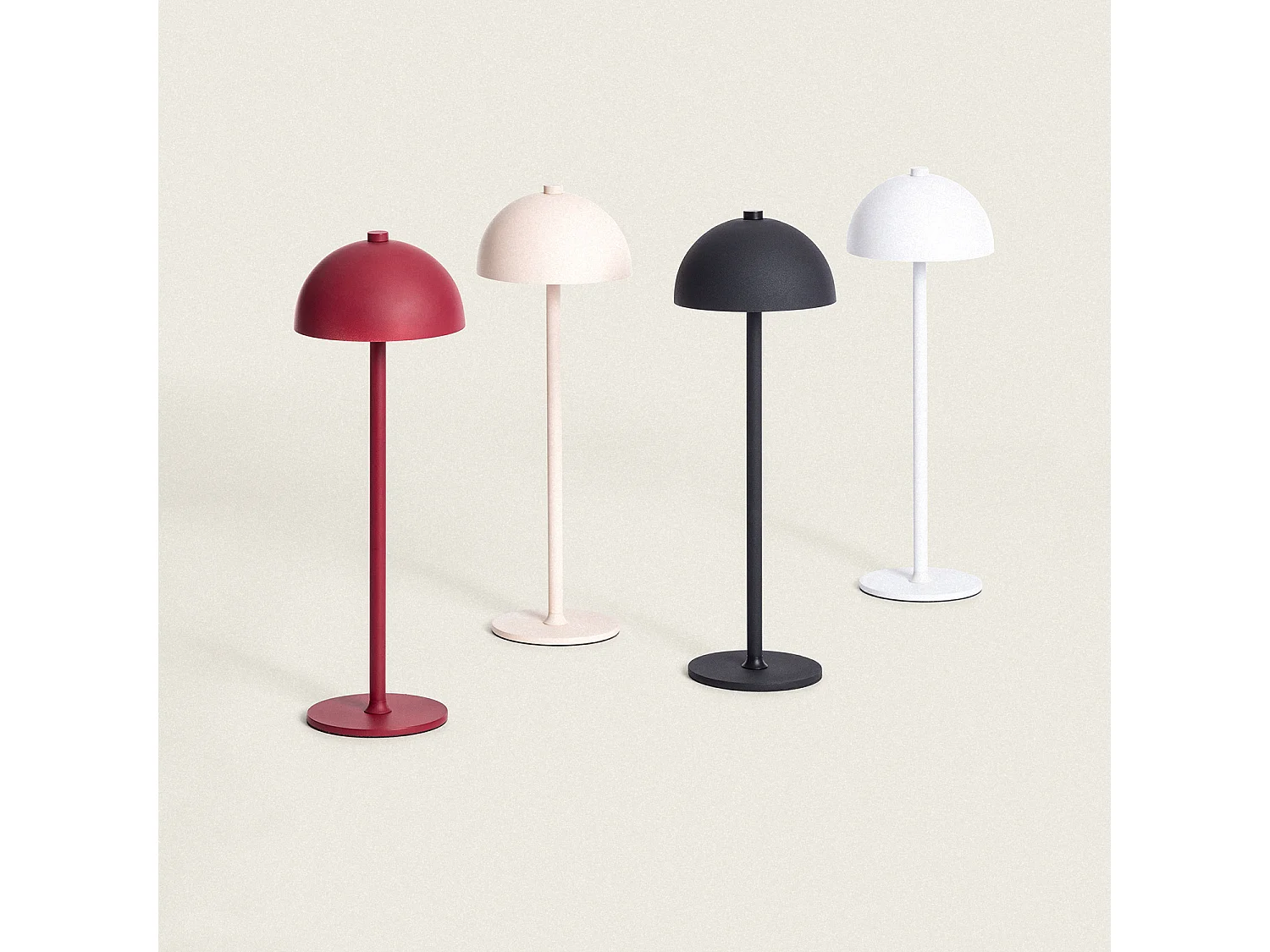 Lampada da Tavolo LED Portatile Metallo con Batteria USB Ricaricabile Kael Bianco