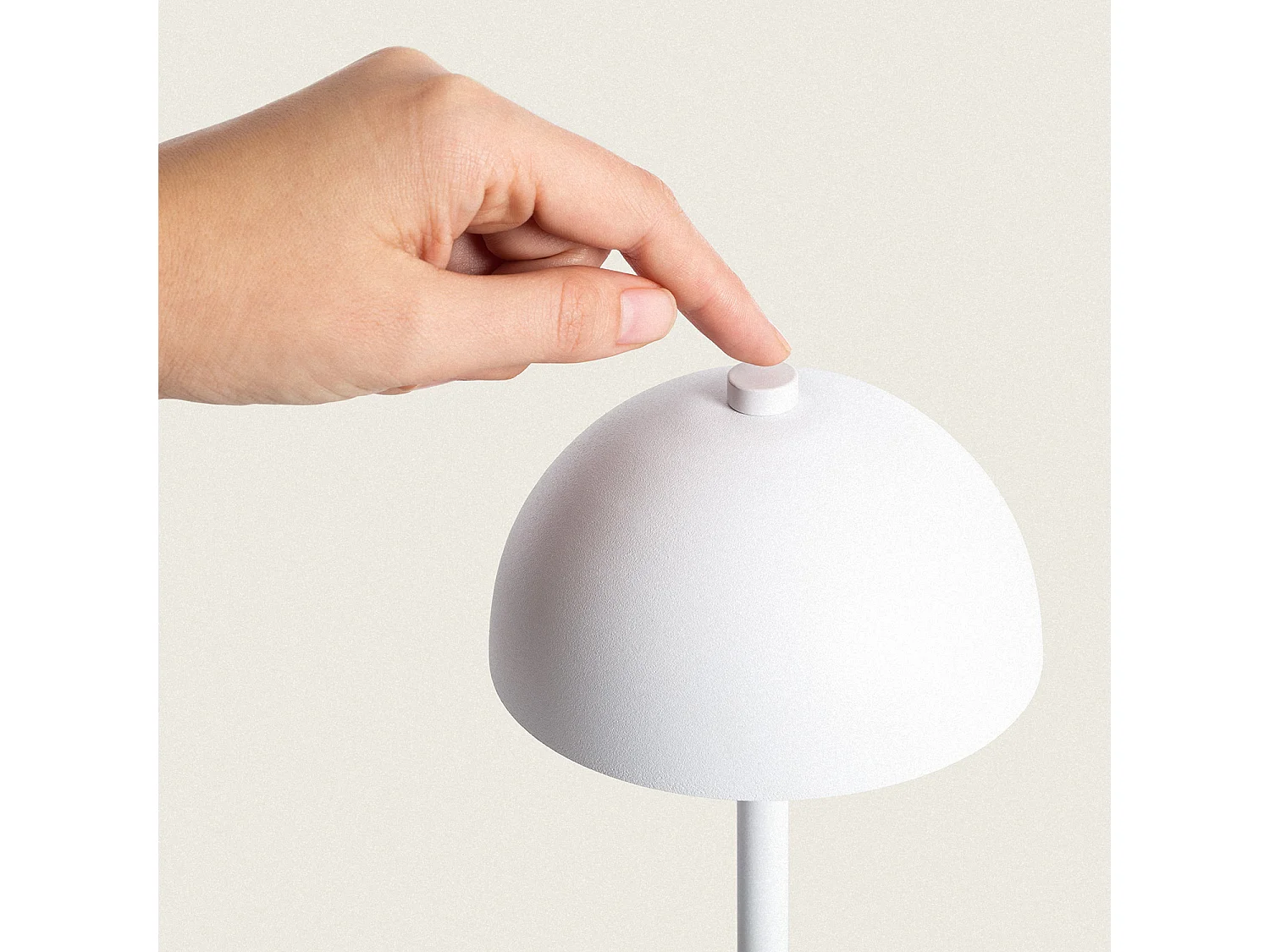 Lampada da Tavolo LED Portatile Metallo con Batteria USB Ricaricabile Kael Bianco
