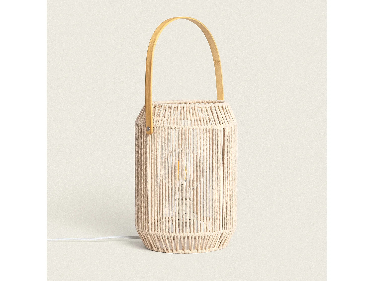 Lámpara Mesa Cuerda Bris Nolana Beige