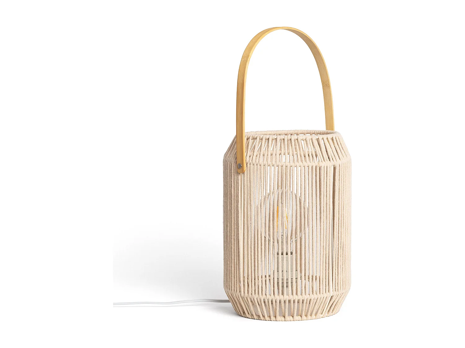 Lámpara Mesa Cuerda de Algodón Bris Nolana Beige