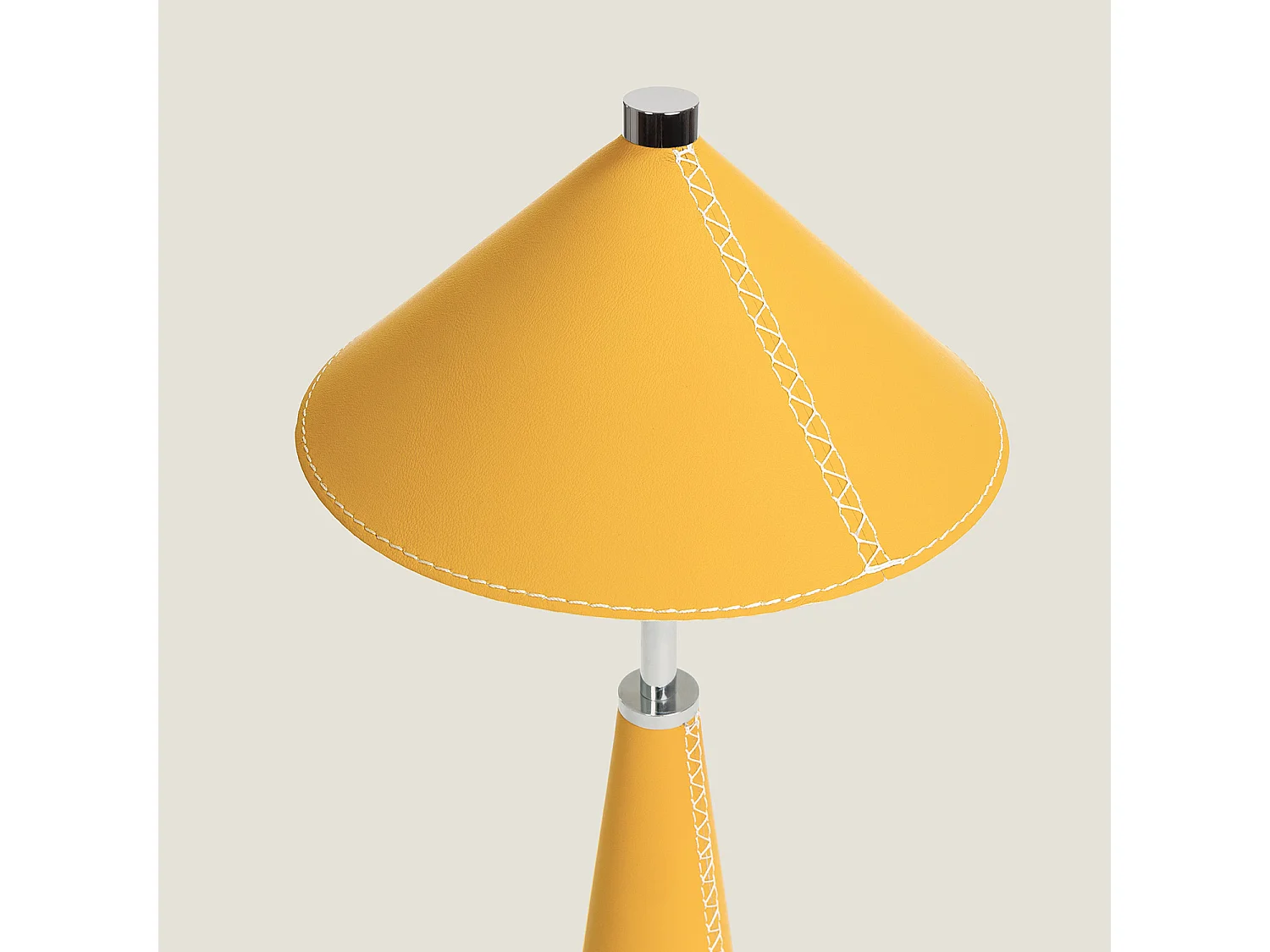 Lampe à Poser LED Portable Cuir et Métal avec Batterie USB Rechargeable Tyu Tule Jaune