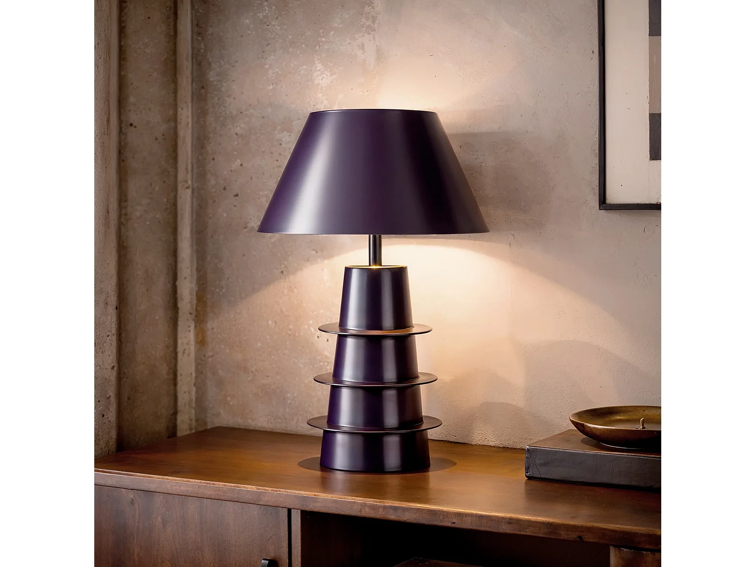 Lámpara de Mesa Metal Kadrina Violeta