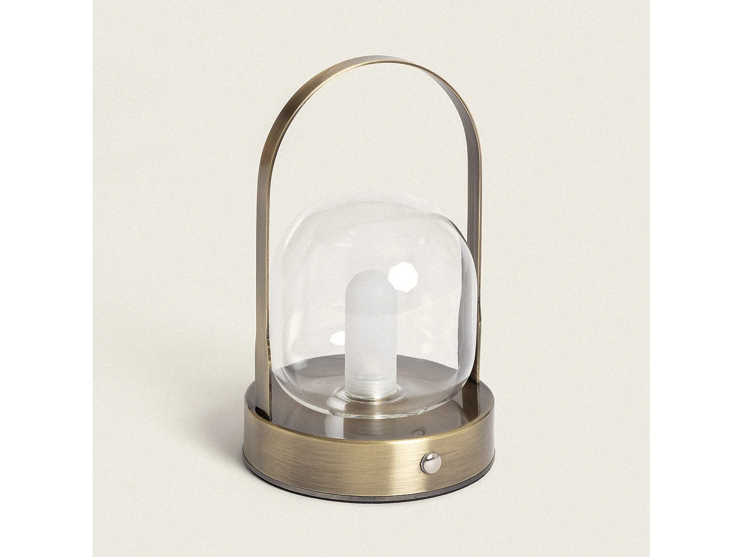 Lámpara de Mesa LED Portátil con Batería USB Recargable Metal y Cristal Olena Latón