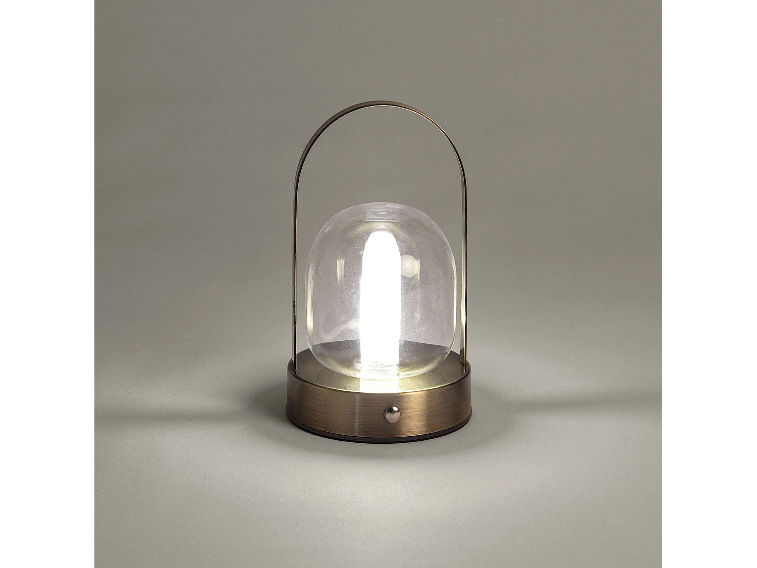 Lámpara de Mesa LED Portátil con Batería USB Recargable Metal y Cristal Olena Latón